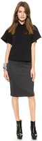 Thumbnail for your product : Lisa Perry Wide Pinstripe Pencil Skirt
