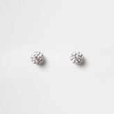 Thumbnail for your product : River Island Womens Silver tone diamante encrusted stud earrings