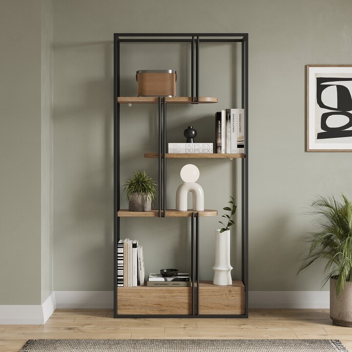 Dunelm Blaise Tall Shelving Unit Brown ShopStyle Bookcases & Shelves