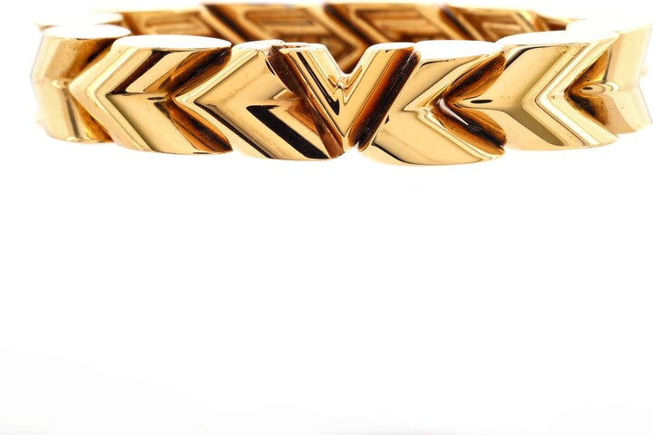 Authentic LOUIS VUITTON Manchette Nanogram Cuff Bracelet Gold