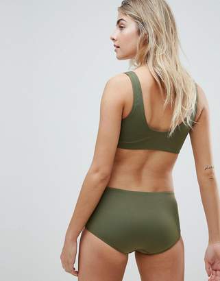 Weekday hipster bikini bottoms in khaki green