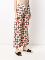 Thumbnail for your product : Aspesi Square Print Straight Trousers