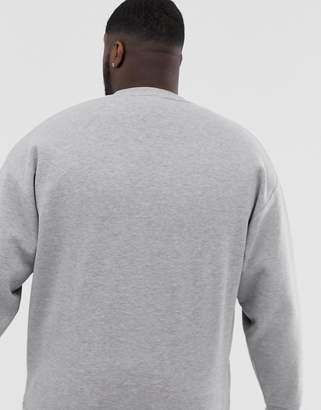 ASOS Design DESIGN Plus oversized sweatshirt with MA1 pocket in grey marl
