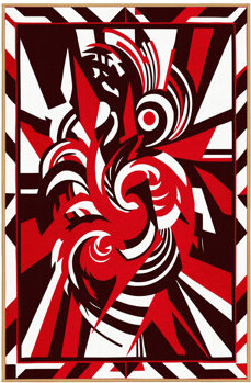 Wrought Studio Crimson Eclipse Rug