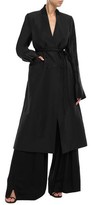 Thumbnail for your product : Ann Demeulemeester Satin And Twill-paneled Linen-blend Coat