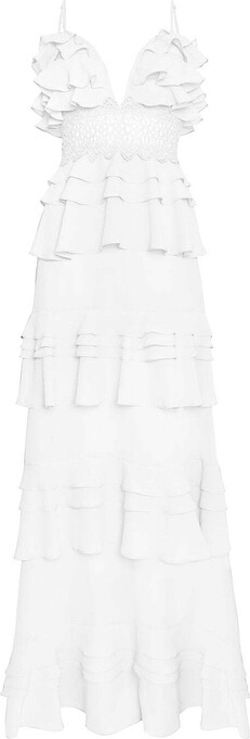 True Decadence The Sophia White Tiered Ruffle Maxi Dress ShopStyle - Main Image