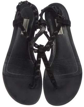 Balenciaga Suede Thong Sandals