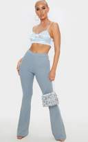 Thumbnail for your product : PrettyLittleThing Charcoal Bandage Flared Trouser