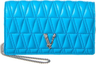 Versace Virtus Chain Flap Shoulder Bag Quilted Leather Mini - ShopStyle