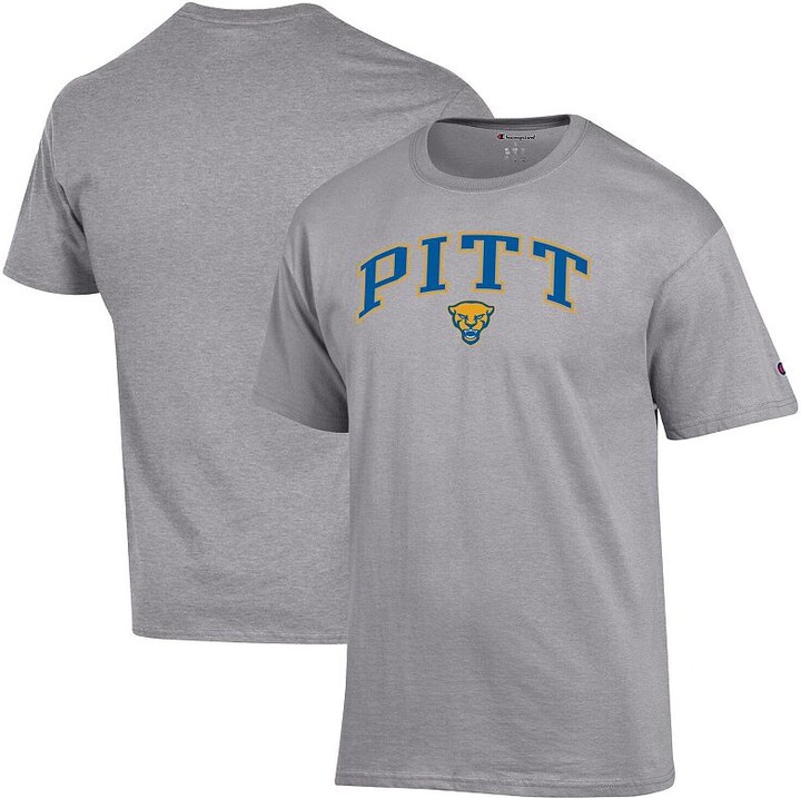Men's Champion Heather Gray Pitt Panthers Arched Logo T-Shirt