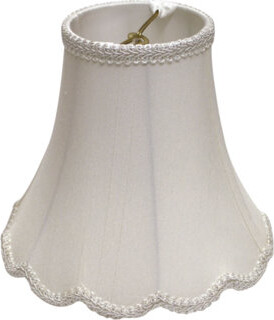 One Allium Way 14" Slanted Scallop Bell Monay Shantung Lampshade