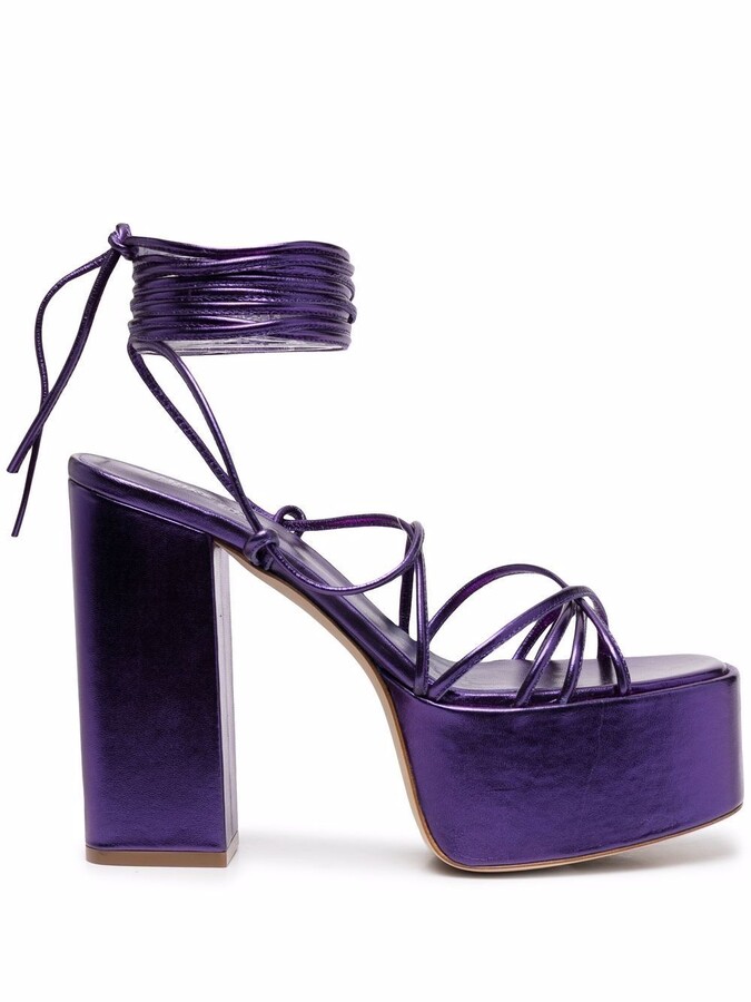 Purple Farfetch Women Shoes High Heels Platforms Platform Sandals Malena 130mm platform sandals 