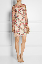 Thumbnail for your product : Notte by Marchesa 3135 Notte by Marchesa Embroidered mesh and lace dress