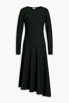 By Malene Birger Isabelle ruched checked jersey midi dress