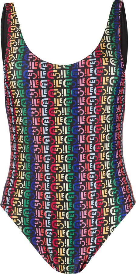 Être Cécile Rainbow Logo Print Swimsuit