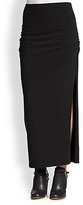 Thumbnail for your product : James Perse Ruched Split-Side Jersey Maxi Skirt