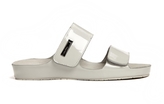 Thumbnail for your product : Calvin Klein Maite Patent Slide Flat Sandals - Stone