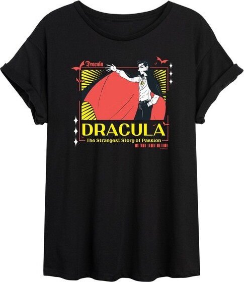 Universal Women'sUniversalAnimeDraculaOversizedGraphicT-Shirt-Black-Medium