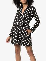 Thumbnail for your product : Rebecca De Ravenel Polka Dot Belted Silk Dress