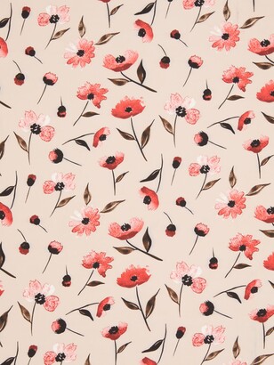 Oddies Textiles Dark Stem and Leaf Flower Print Fabric, Pink/Nude -  ShopStyle Dresses