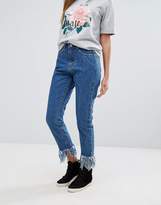Thumbnail for your product : Missguided Riot High Waisted Fray Hem Jean