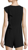 Thumbnail for your product : CeCe by Cynthia Steffe Georgie Ruffled Crepe Romper, Black
