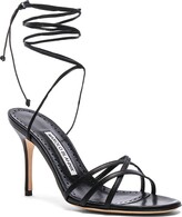 Thumbnail for your product : Manolo Blahnik Leather Leva 90 Sandals in Black Nappa | FWRD