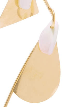 Annie Costello Brown Galante Gold-tone Pearl Earrings