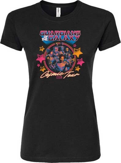 Marvel Women's Guardians of the Galaxy Cosmic Tour Fitted Graphic T-Shirt - Black - Medium