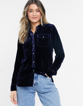 j crew blue velvet dress