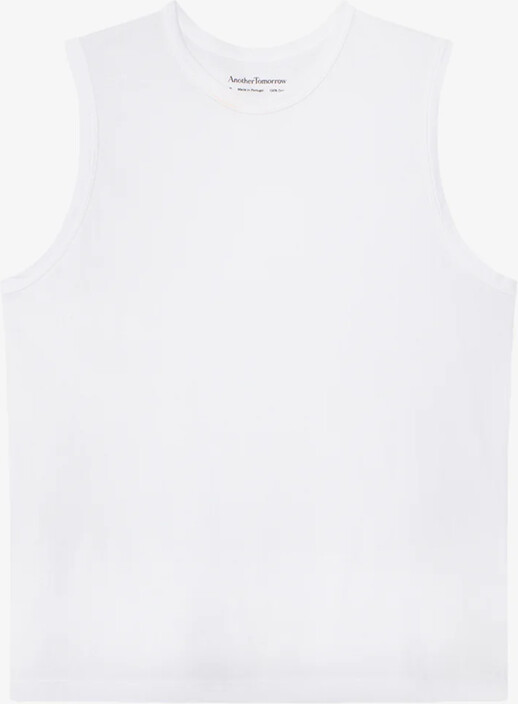 ANOTHER TOMORROW Sleeveless Tee | White