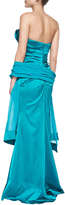 Thumbnail for your product : Theia Strapless Satin Gown with Stole