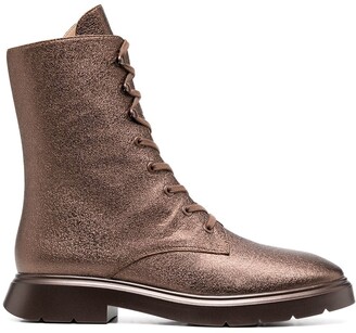 bronze metallic booties