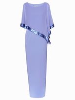 Thumbnail for your product : Gina Bacconi Crepe and Chiffon Maxi Dress with Sequin