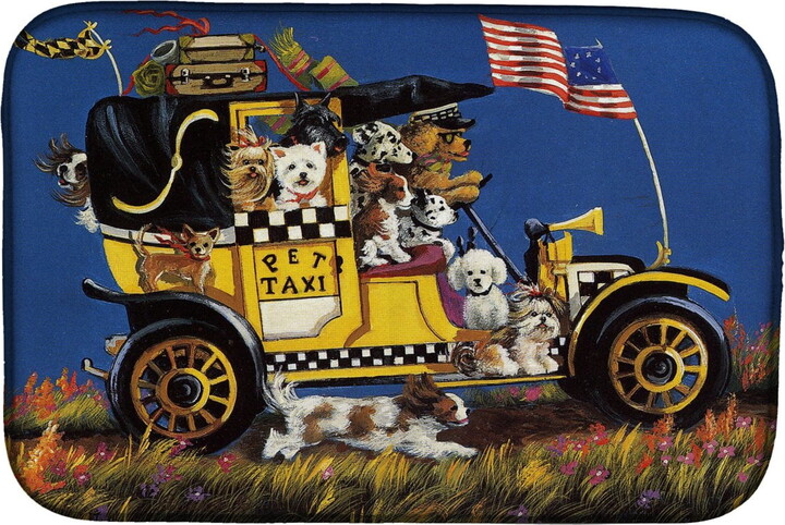 Caroline's Treasures Pet Taxi Multiple Dog Breeds Dish Drying Mat