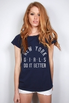 Thumbnail for your product : Rebel Yell NY Girls Do It Better Classic Crew in Blue Jean