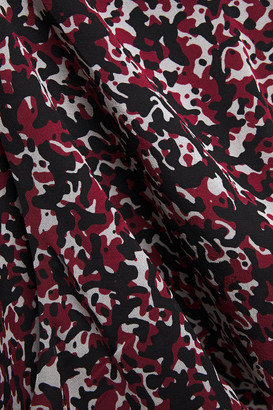 Roberto Cavalli Wrap-effect Ruched Printed Silk-chiffon Blouse