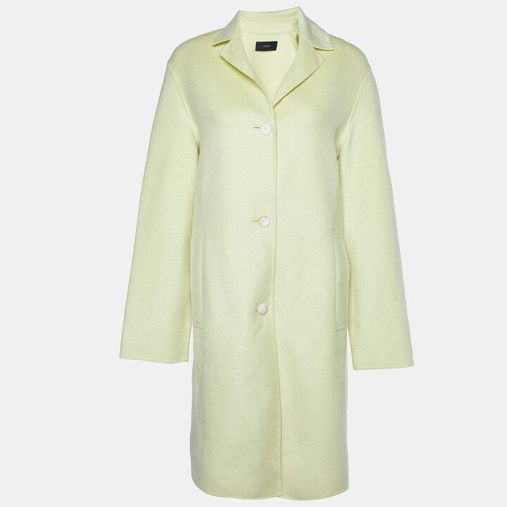 Joseph Lime Yellow Wool & Silk Caia Short Coat XS