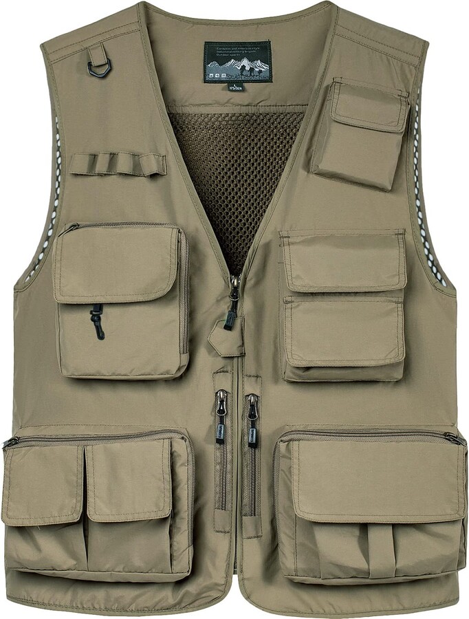 Panegy Mens Summer Stylish Gilet Outdoor Vest Fishing Waistcoat with Multi-Pockets 