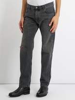 Thumbnail for your product : Balenciaga Archetypes Distressed Straight Leg Jeans - Mens - Grey