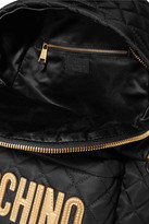 Thumbnail for your product : Moschino Appliquéd Quilted Shell Backpack - Gold