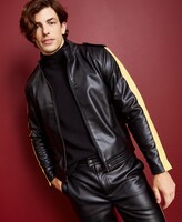 Royalty by Maluma Men's Fitted Faux-Leather Biker Jacket, Created For ...