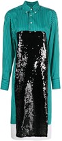 Thumbnail for your product : Plan C Sequin-Panelled Shirt Dress
