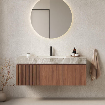 Latitude Run Bathroom Vanity With Sink, Wall-Mounted Bathroom Storage Cabinet With Drawer And Doors, Pre-Assembled