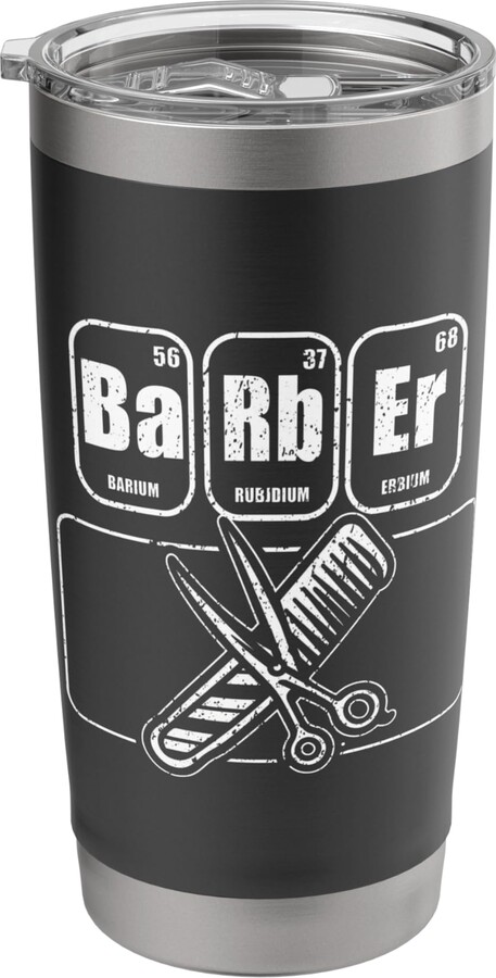 Humor Periodic Science Barber Gift Funny Barbershop Hair Hairdresser Periodic Elements Barber Stainless Steel Insulated Tumbler