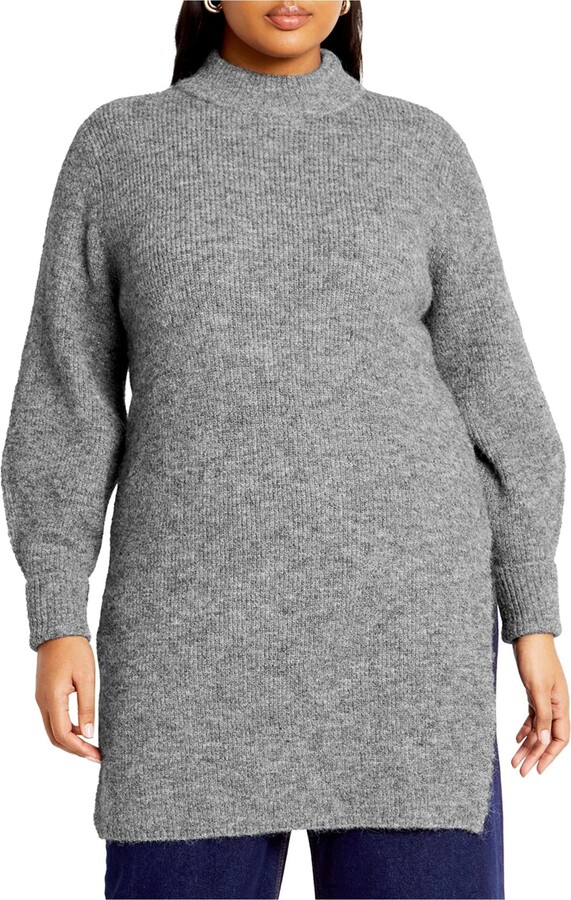 City Chic Women's Longline Split Sweater