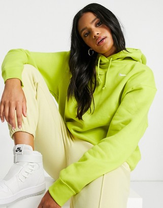 Nike Trend Fleece oversized hoodie in lime green - ShopStyle