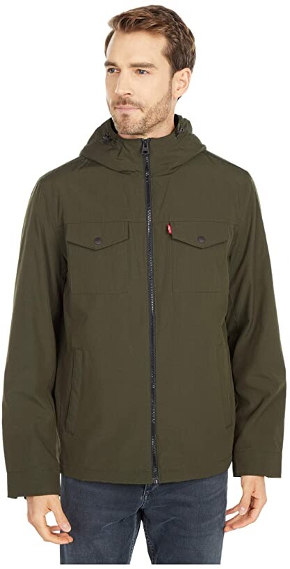 levi's arctic cloth hooded rain jacket