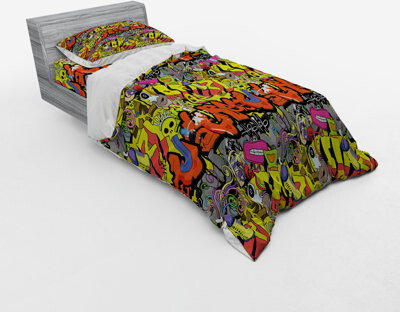 Ambesonne Multicolor Microfiber Duvet Cover Set