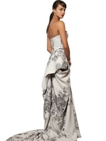 Thumbnail for your product : A.F.Vandevorst Strapless Printed Satin Twill Long Dress